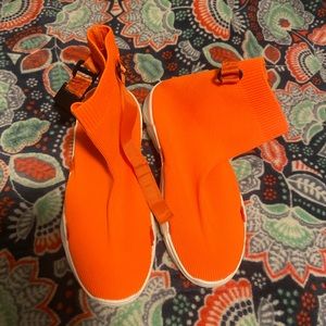 Neon Orange Sock Shoes